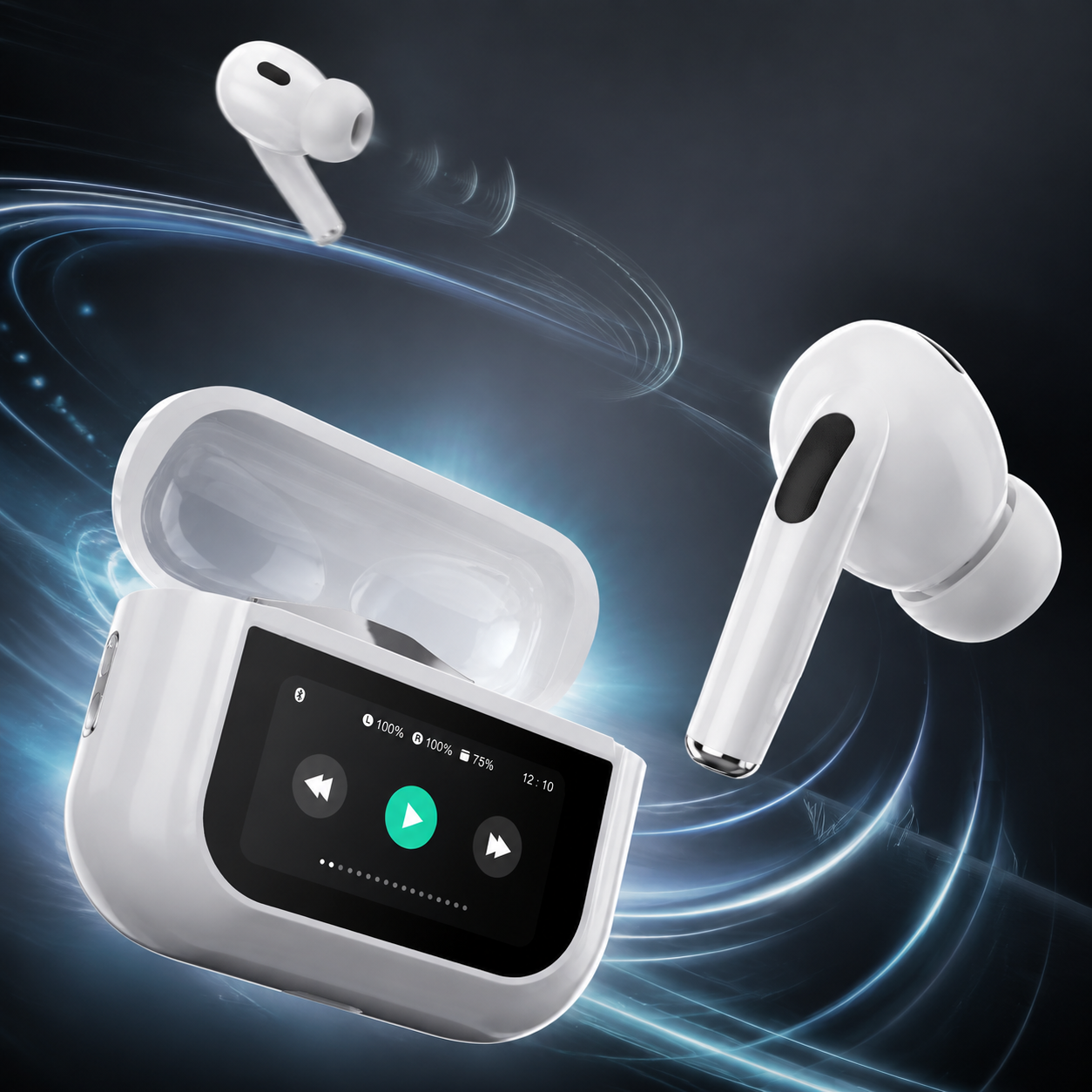 A9 ANC ENC Wireless Earbuds with Touchscreen Charging Case – Bluetooth Earbuds for Android & iOS