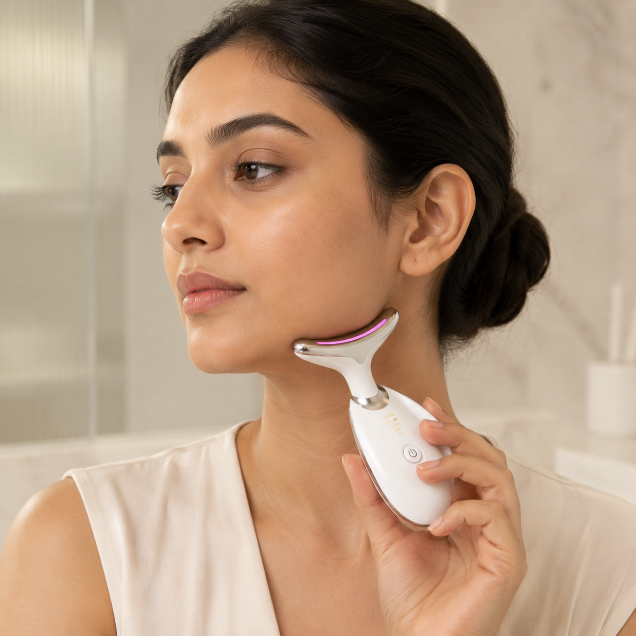 Rechargeable Face & Neck Massager Anti-Wrinkle with 3 Modes 45°C