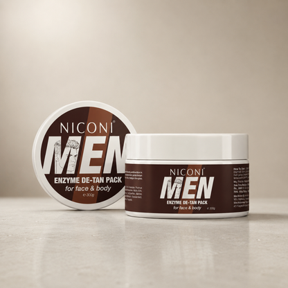 Niconi Men Enzyme De-Tan Pack 300g – Face & Body Deep Cleansing Tan Removal Formula