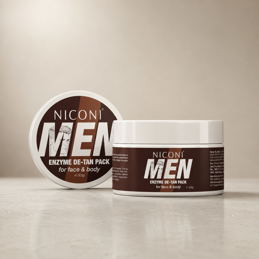 Niconi Men Enzyme De-Tan Pack 300g – Face & Body Deep Cleansing Tan Removal Formula