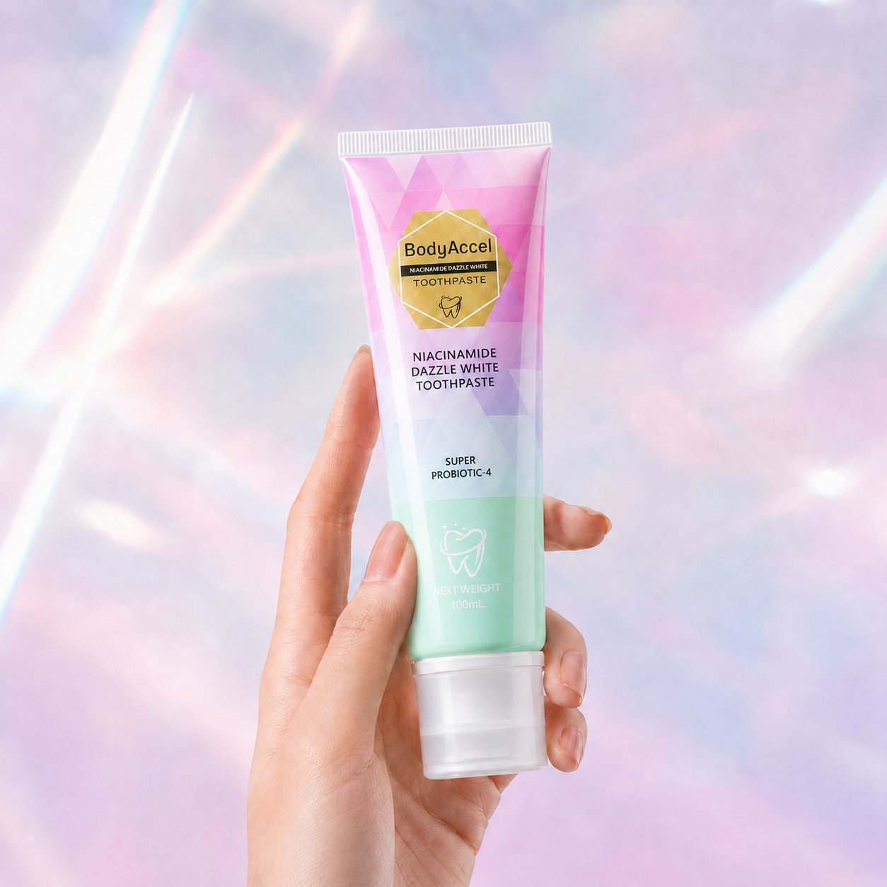 Body Accel Niacinamide Whitening Toothpaste 100ml – Probiotic Stain Removal for Fresh Breath & Bright Smile
