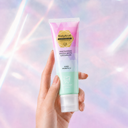 Body Accel Niacinamide Whitening Toothpaste 100ml – Probiotic Stain Removal for Fresh Breath & Bright Smile
