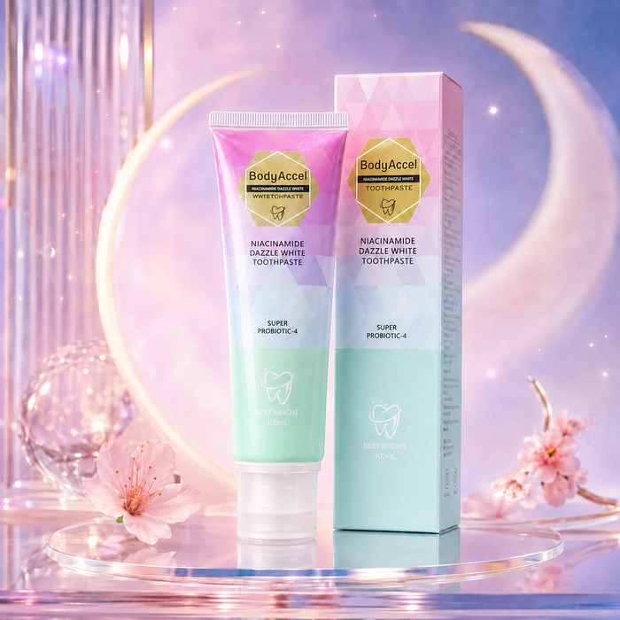 Body Accel Niacinamide Whitening Toothpaste 100ml – Probiotic Stain Removal for Fresh Breath & Bright Smile